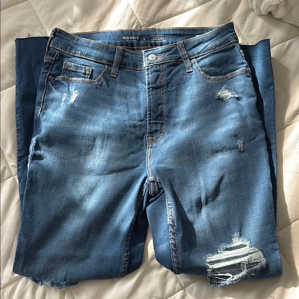 Old Navy Blue Distressed Denim Shorts